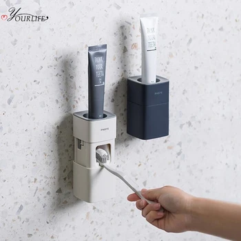 

OYOURLIFE Bathroom Wall Mounted Toothpaste Dispenser Fully Automatic Dust-proof Toothpaste Squeezer Bathroom Accessories