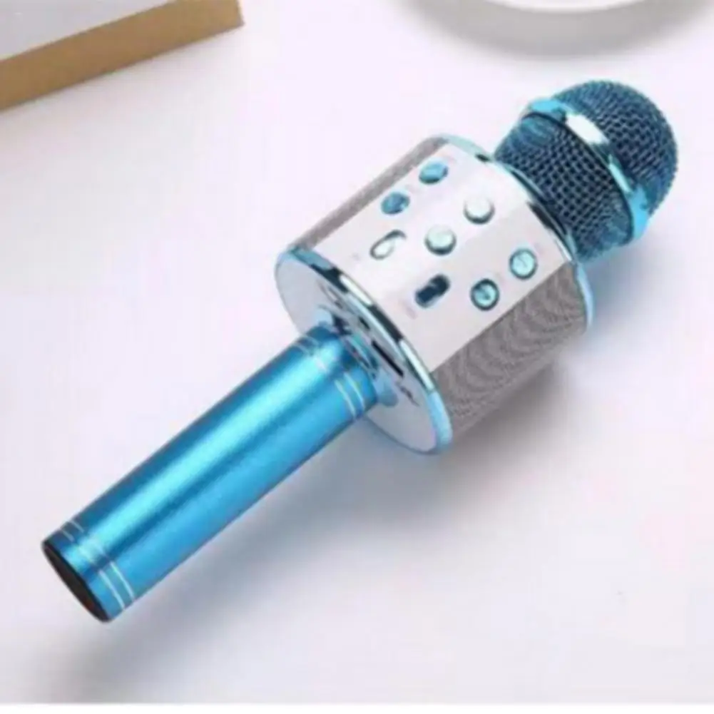 Blue Детский Bluetooth беспроводной микрофон караоке динамик KTV музыкальный плеер для вокала, с рекордером ручной микрофон Микрофон 1800 мАч игрушка - Цвет: Blue
