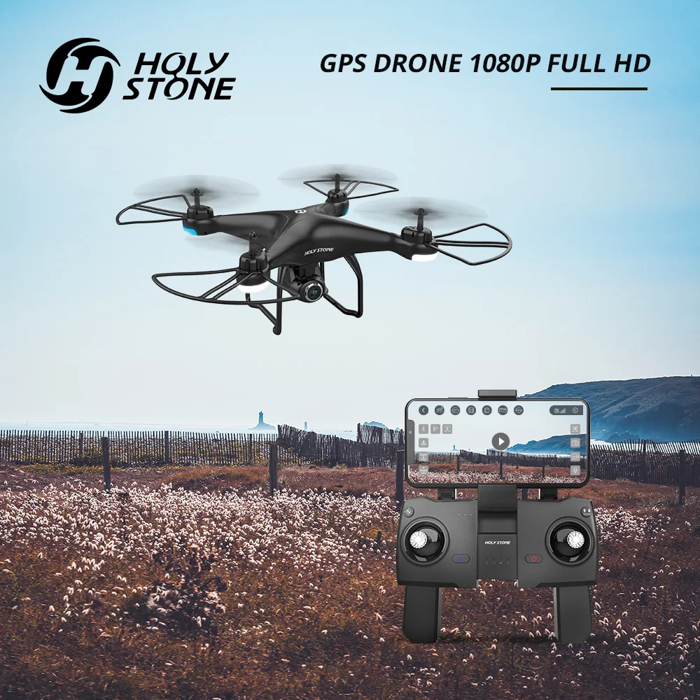Holy Stone HS120D gps RC Дрон Профессиональный FPV 1080P HD камера дроны следуем за мной gps ГЛОНАСС Квадрокоптер Wifi RC вертолет