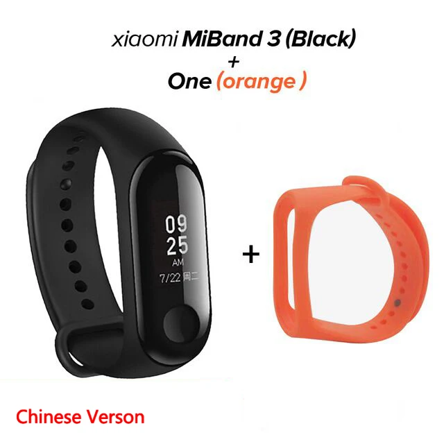 Xiaomi Mi-браслет 3/4, умный браслет с цветным экраном, браслет, пульсометр, фитнес, музыка, умное управление, Bluetooth 5,0, 50 м, водонепроницаемые часы - Цвет: mi 3 CN Add oran Str