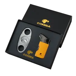 COHIBA принадлежности для резки сигар набор газовых зажигалок переносной резак набор с подарочной коробкой