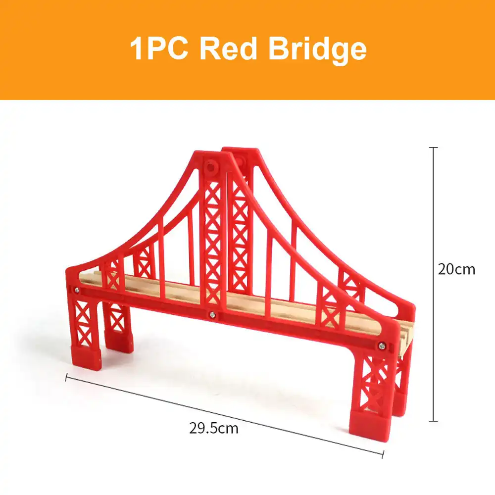 wooden train track bridge pieces