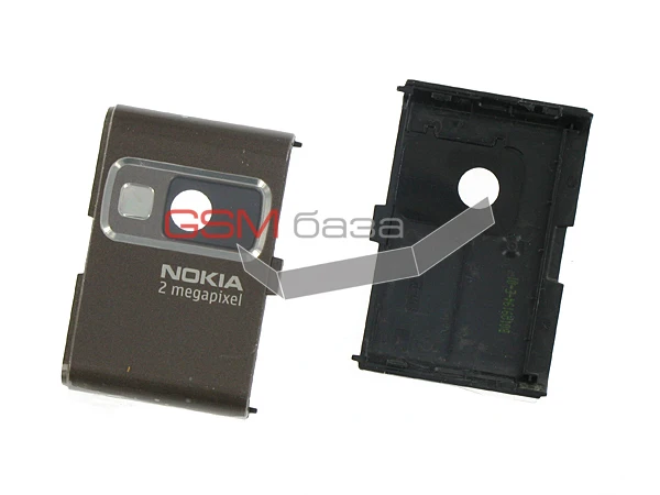Nokia 6233 - Крышка камеры с защитным стеклом (I037 Camera Bezel Assy) (цвет: Brown Classic) Оригинал |