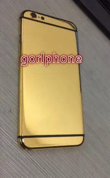 

2020 Middle Frame Rear Door Housing for phone 6/6s plus 24ct real Gold plated Chassis Back housing Card Tray+Buttons