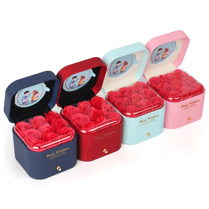 New Design Flower  Jewelery Display Storage Earrings Ring  Necklace Gift Box Jewelry Packing