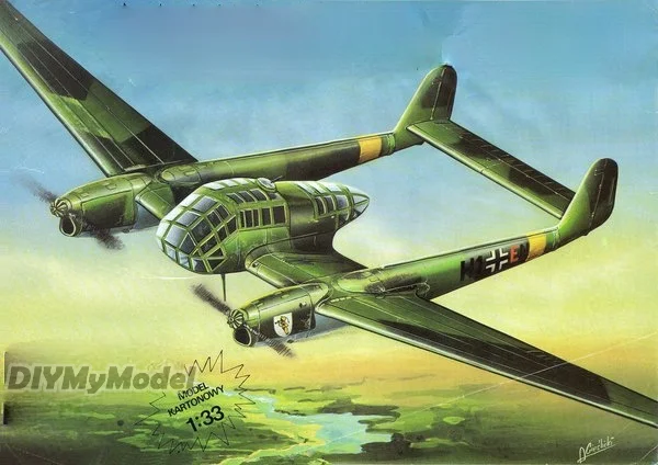DIYMyModeI Fw-189 owl armed reconnaissance aircraft DIY Handcraft Paper Model KIT Handmade Toy Puzzles Gift Movie prop |