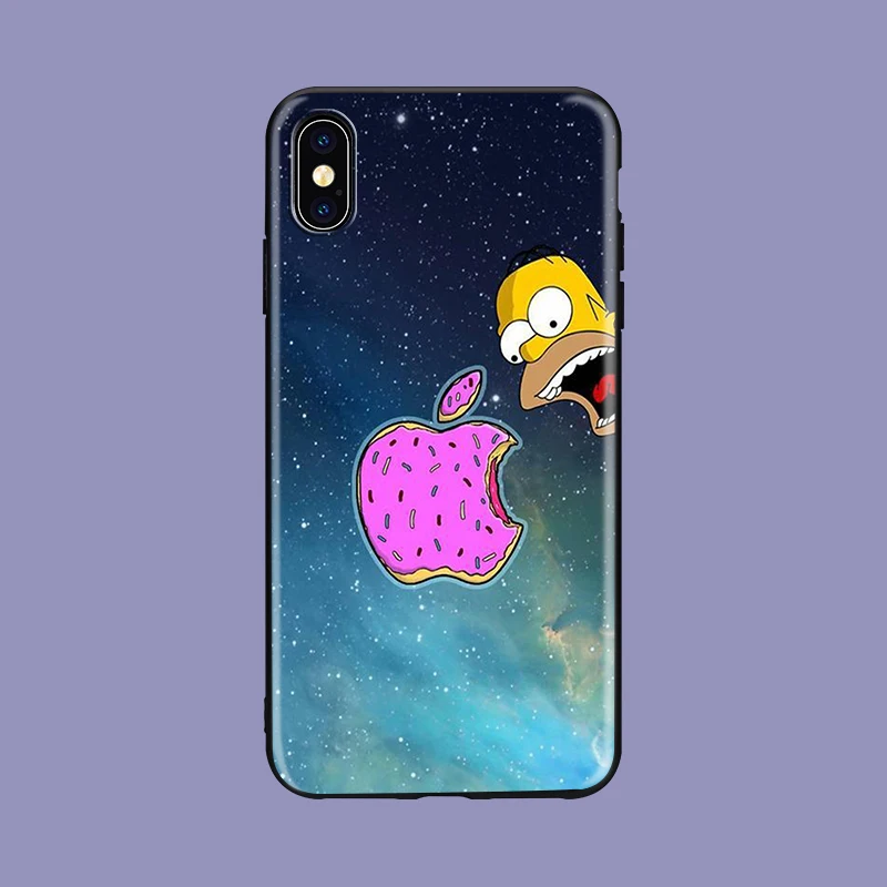 Симпсоны Забавные милые мультфильмы черный мягкий чехол для телефона из ТПУ чехол для iPhone11 pro 5 5S se 6 6s X Xs XR MAX 7 8 plus милый мультфильм