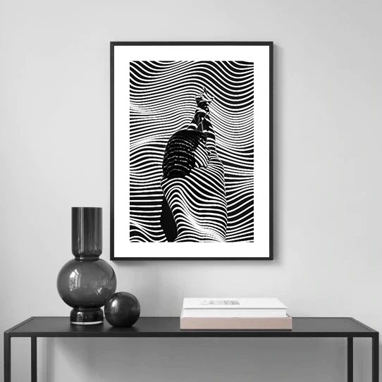 Nordic Black and White Marine Photography Art Print – Sexy Nude Women
