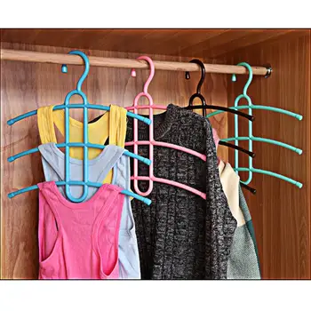 

5pcs Three Layer Clothes Hanger Fishbone Hook Hangers Clothes Holder Rack Clothing Organizer