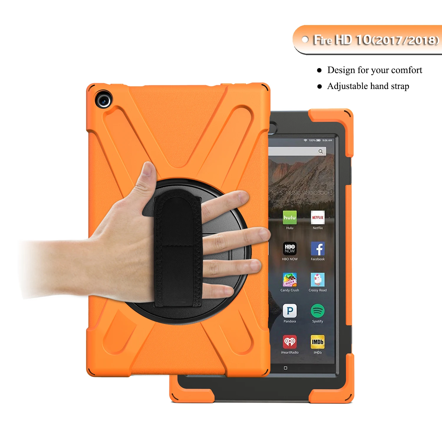 Чехол для планшета для Amazon Fire HD 10 чехол Чехол Funda дети Безопасный противоударный сверхмощный силиконовый Жесткий подставка для рук держатель