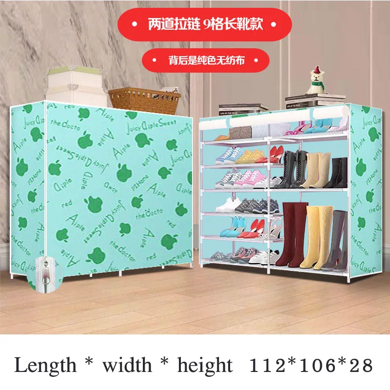 Simple Multi Layer Shoe Rack Oxford Cloth Galvanized Tube Assembled Storage Closet for Home Furniture Hallway Shoe Organizer