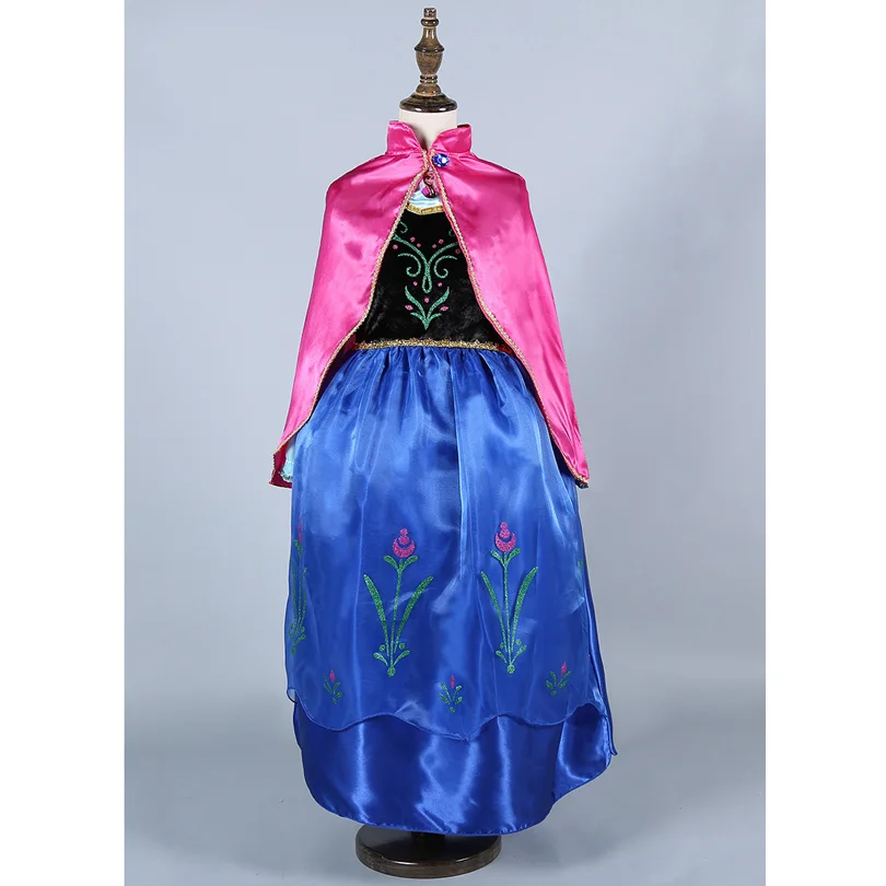 Новое Модное детское платье принцессы Анны костюм Эльзы платье для девочек детское платье для девочек костюмы на Хэллоуин для детей от 3 до 10 лет