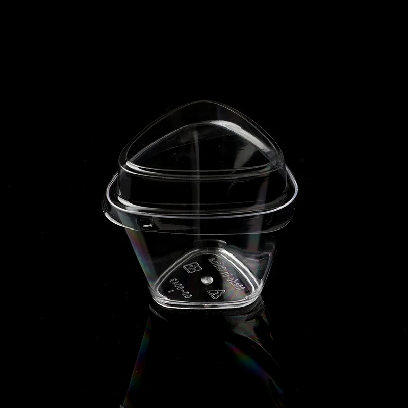 cup and lid 50 шт. высококачественные прозрачные пластиковые стаканчики для мороженого, желе, торта, десерта, чашки для дня рождения, свадьбы, сувениры, сделай сам, одноразовые декоративные чашки - Цвет: cup and lid