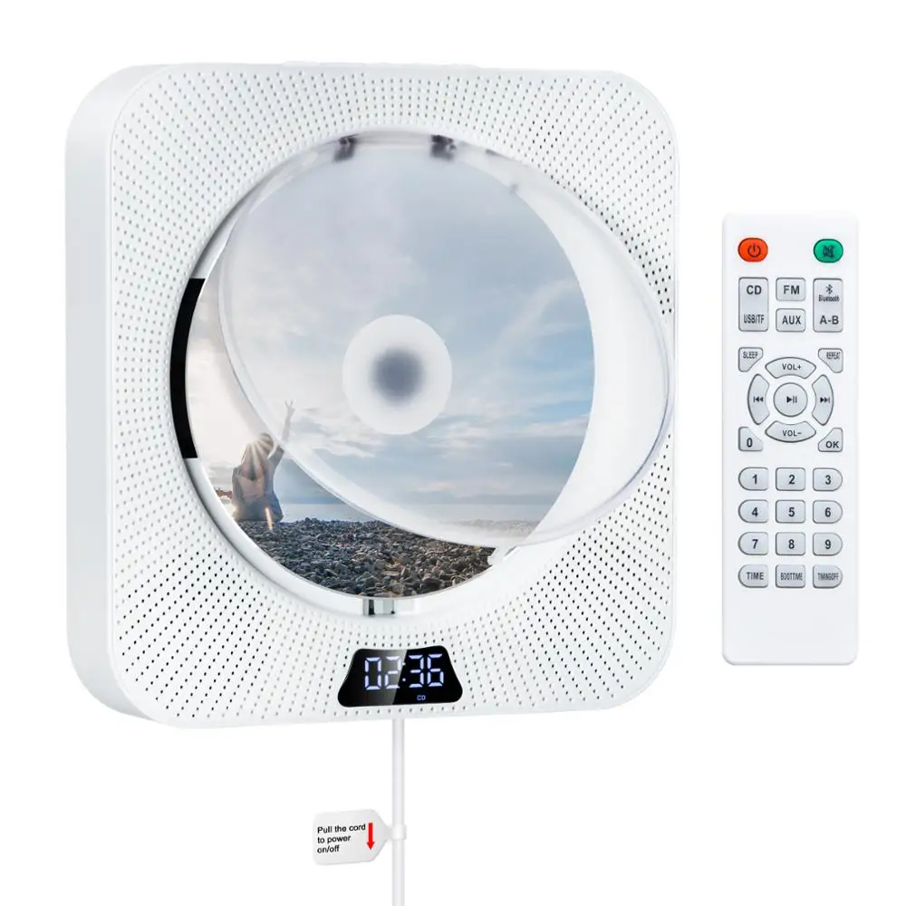 Настенный CD плеер с Bluetooth 2 встроенных динамика Hi Fi ЖК дисплей|CD-плееры| |