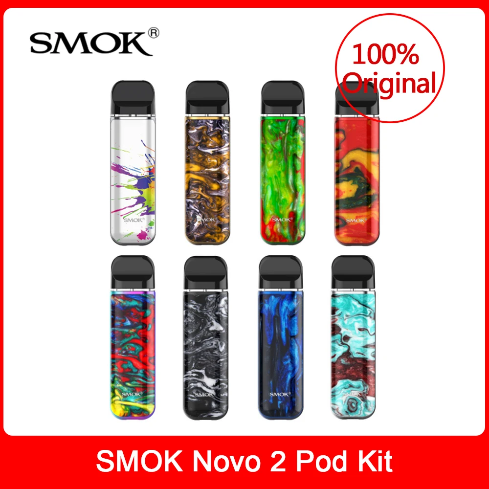 

New Smok novo 2 Kit vape pen with 800mAh Battery 2ML POD Cartridge Mesh 1.0ohm DC 1.4ohm MTL Pod E-Cigs VS Nord Vaporizer