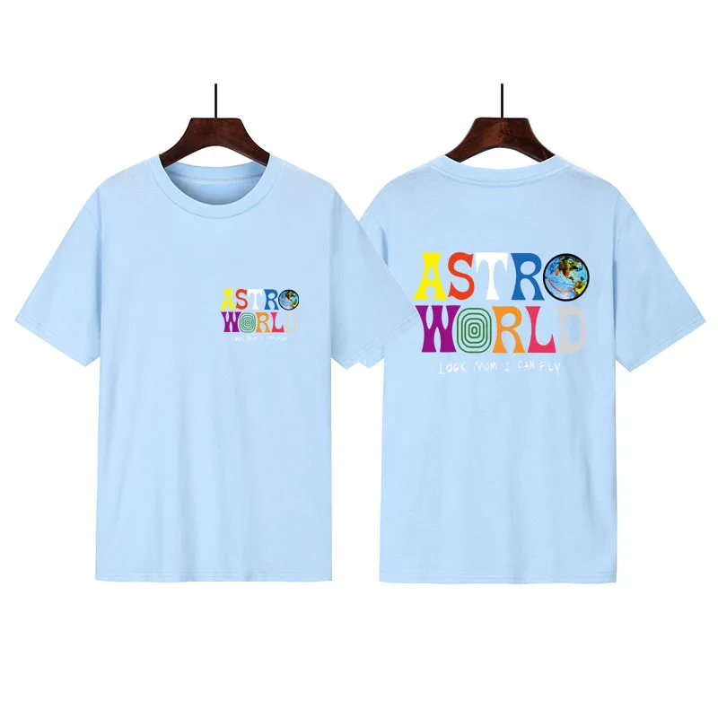 Новая модная футболка Мужская хип-хоп женская футболка Трэвиса Скотта астромира Харадзюку футболки с надписью WISH YOU WAS HERE - Цвет: 17