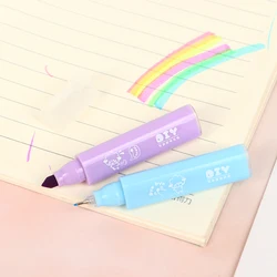 Mini stylo surligneur Fluorescent, 6 pièces/ensemble, marqueurs à craie Kawaii, papeterie, ensemble de marqueurs copiques, fournitures scolaires d'art 