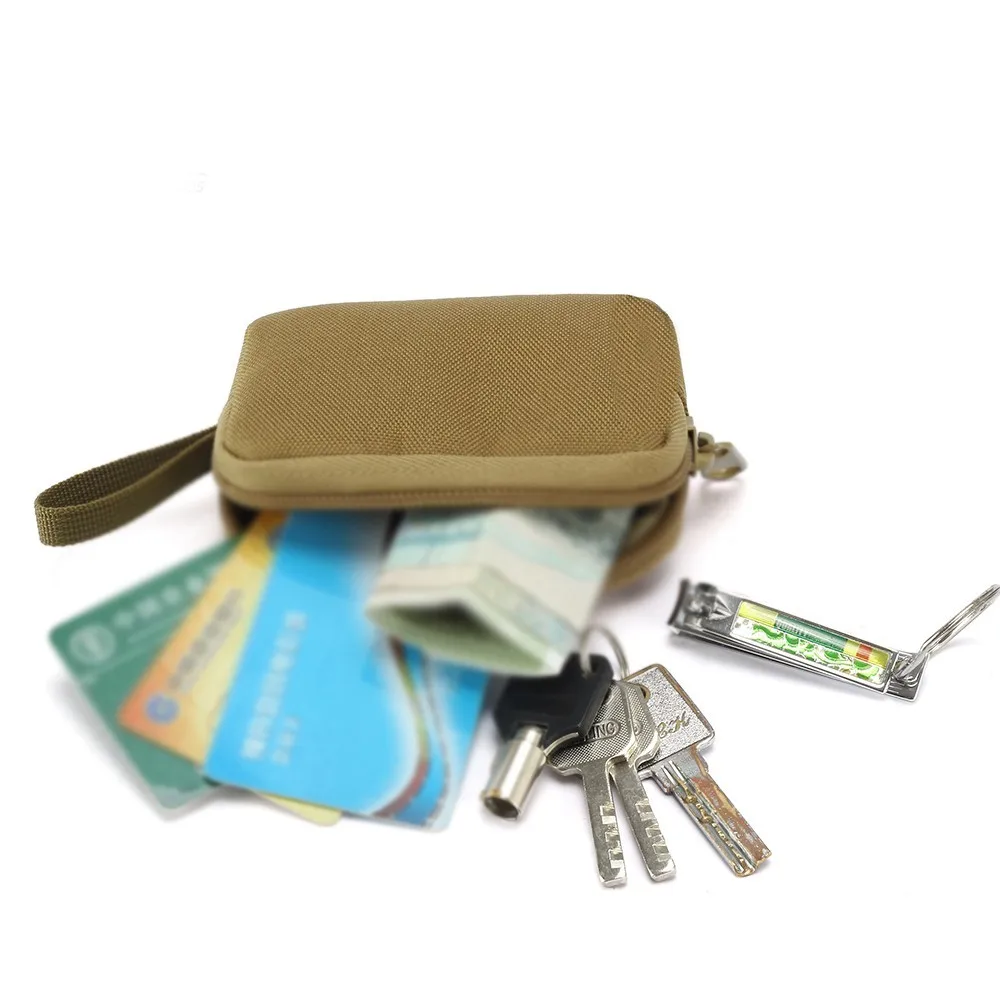 Tactical Mini Wallet Card Bag Small Pocket Key Pouch Money Bag Men Waterproof Portable EDC Pouch Hunting Outdoor Waist Bag Nylon