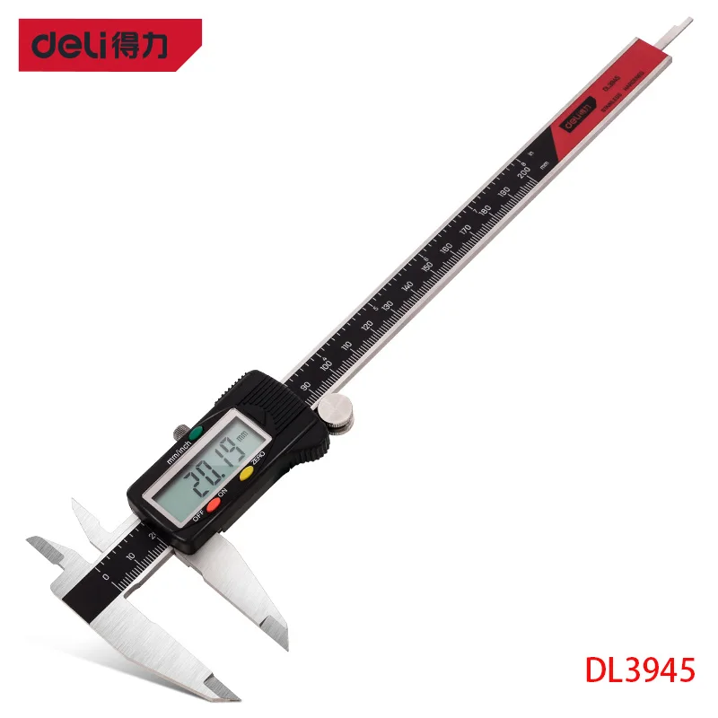 

Deli Digital Vernier Caliper Fine-Tuning The Auxiliary Wheel Outer Diameter Inside Diameter Depth Measurement