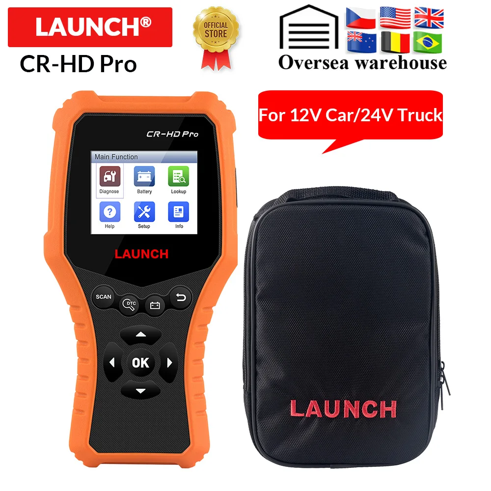 

New arrival LAUNCH CR-HD Pro OBD2 HOBD Code Reader Scanner Support 12V Car 24v Truck X431 CR-HD Pro free update