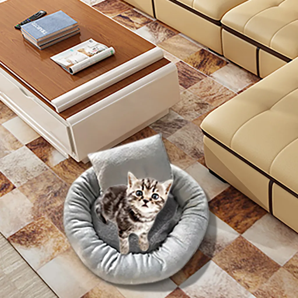 ComfComfortable плюшевая будка для собак, наполнитель для домашних животных, глубокий сон, PV, кошачий наполнитель, спальная кровать, комплект из 3 предметов, кровать для домашних животных, кошек, собак