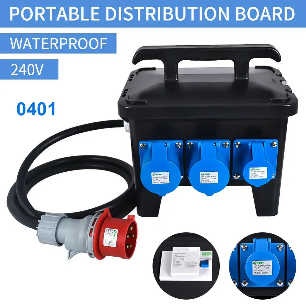  63A-32A Waterproof Portable Distribution Board Power Box Stage Event Distro