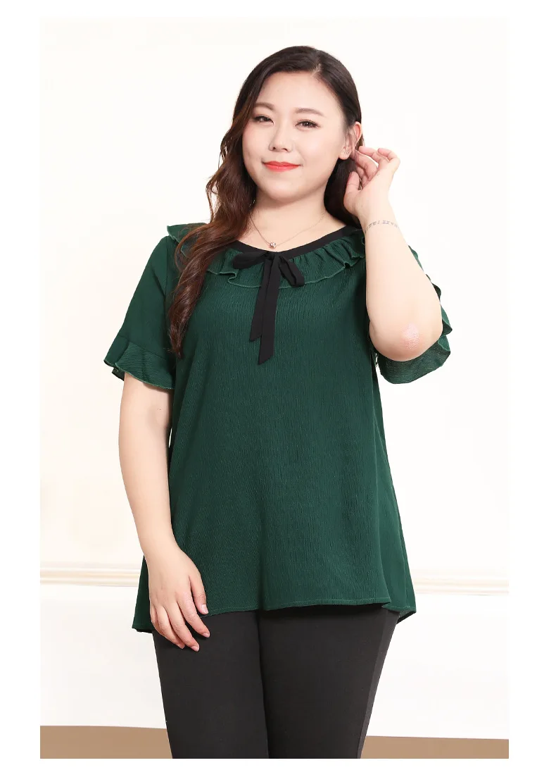 TUHAO, большой размер, 10XL, 9XL, 8XL, 7XL, Женский шифоновый топ, женская летняя офисная рубашка для отдыха, блузка с рукавом-бабочкой, WM20