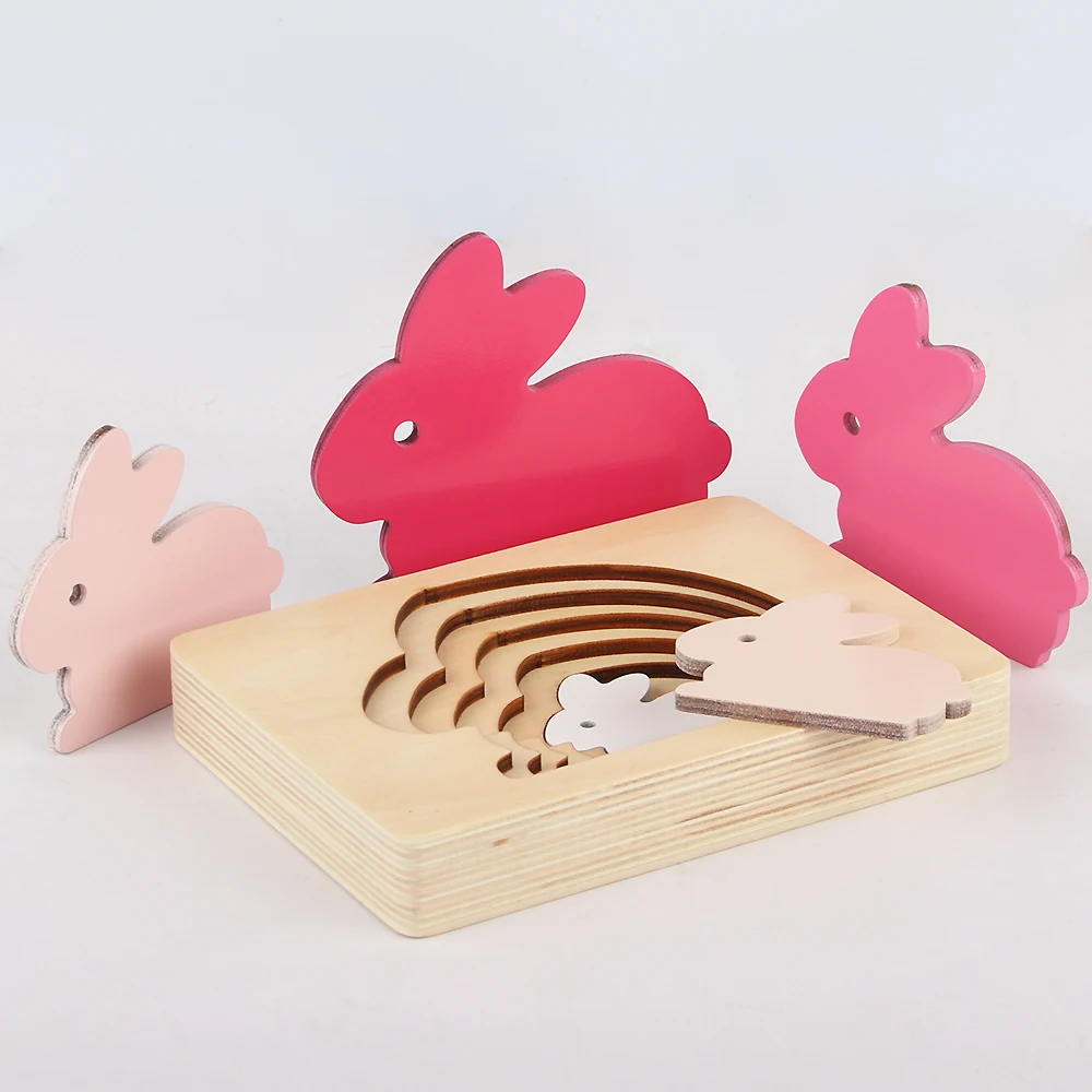Детские деревянные игрушки для детей мультяшная 3D головоломка многослойные