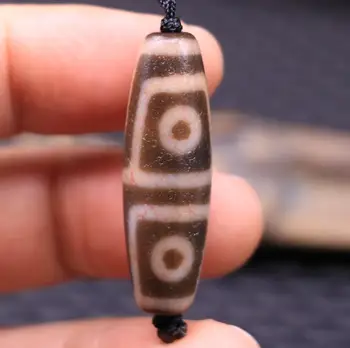 

Magic Power Tibetan Old oily Bloody Dragon Vein Agate 4 Eye dZi Bead Amulet 5A Talisman Amulet