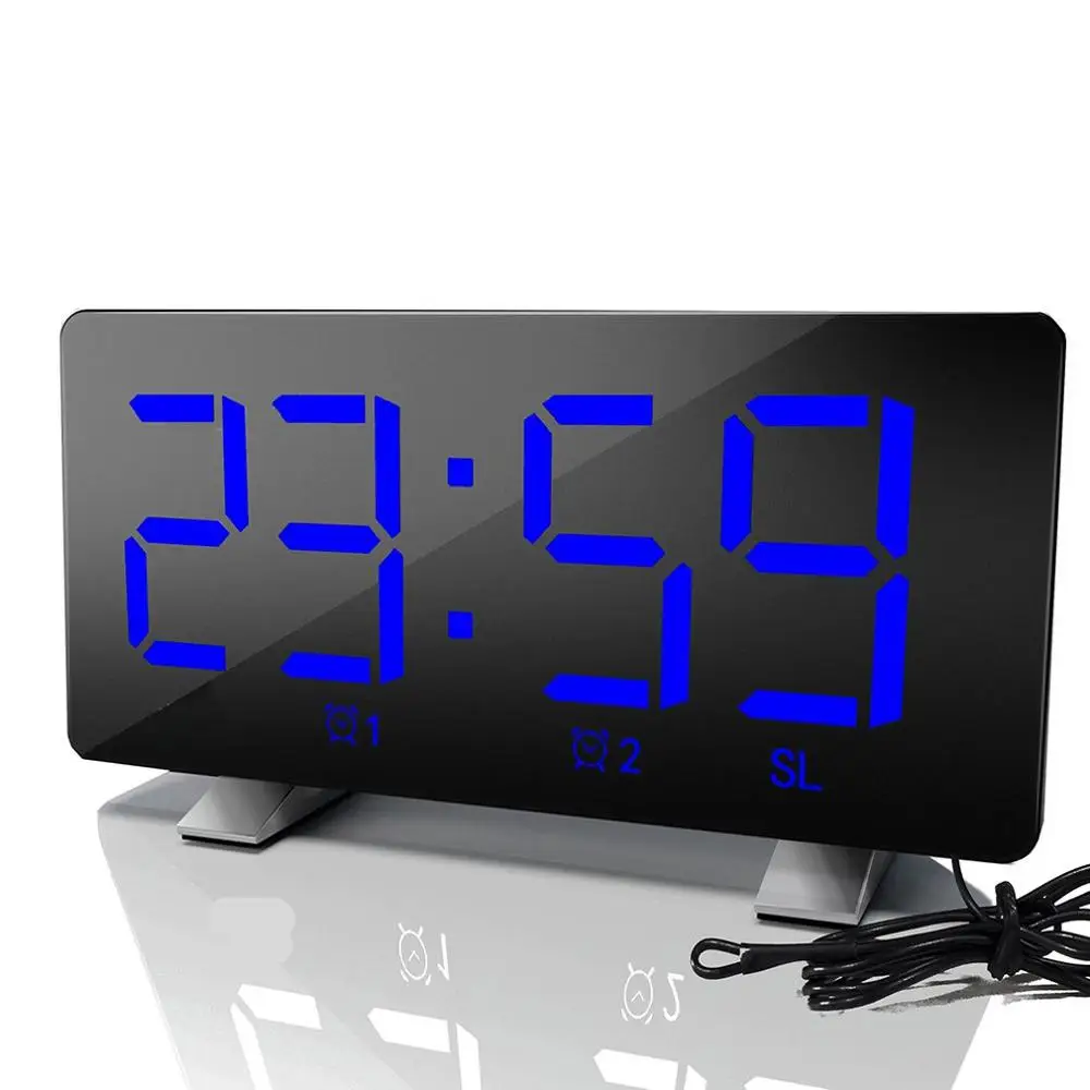 Led Radio Alarm Clock Creative Snooze Electronic Clock Desk Clock Bedroom Office Usb Charging Alarm Clock