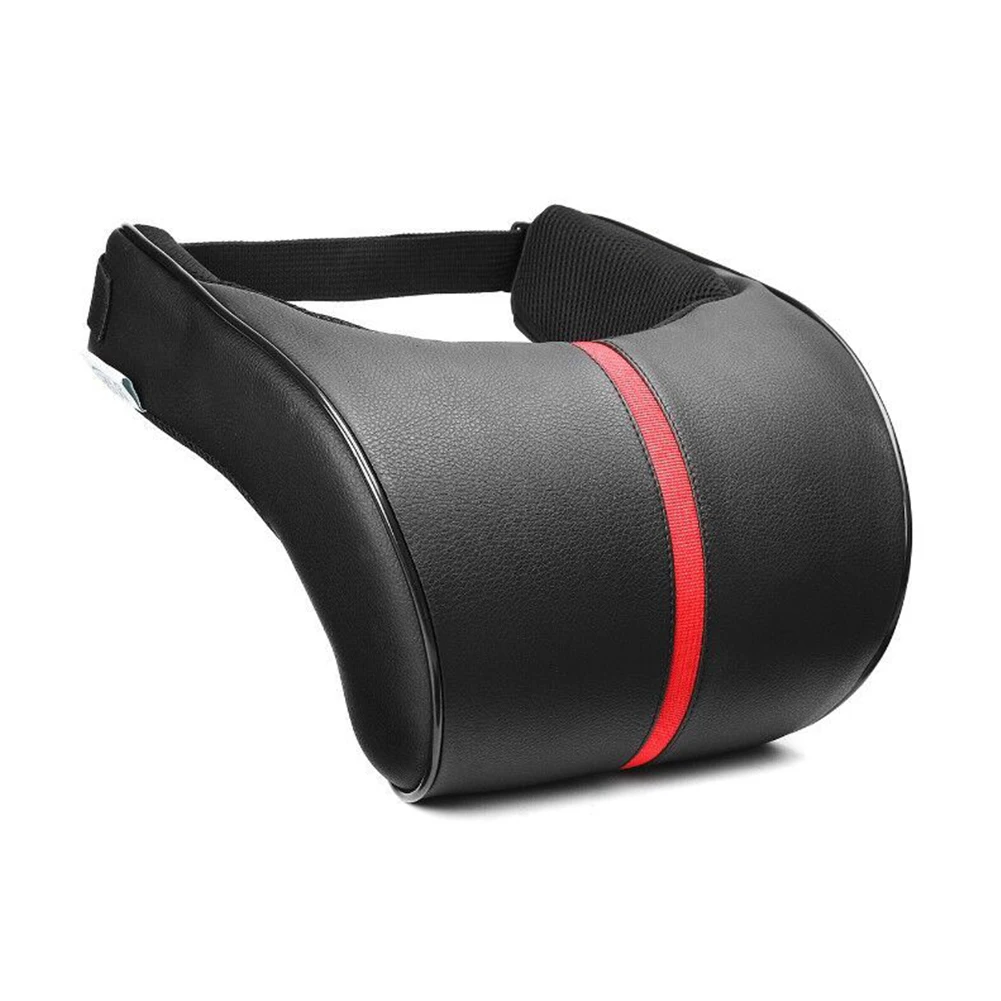Universal Car Adjustable Memory Foam Headrest Neck Pillow Faux Leather Auto Seat Headrest Neck Lumbar Protection Rest Pillow Pad