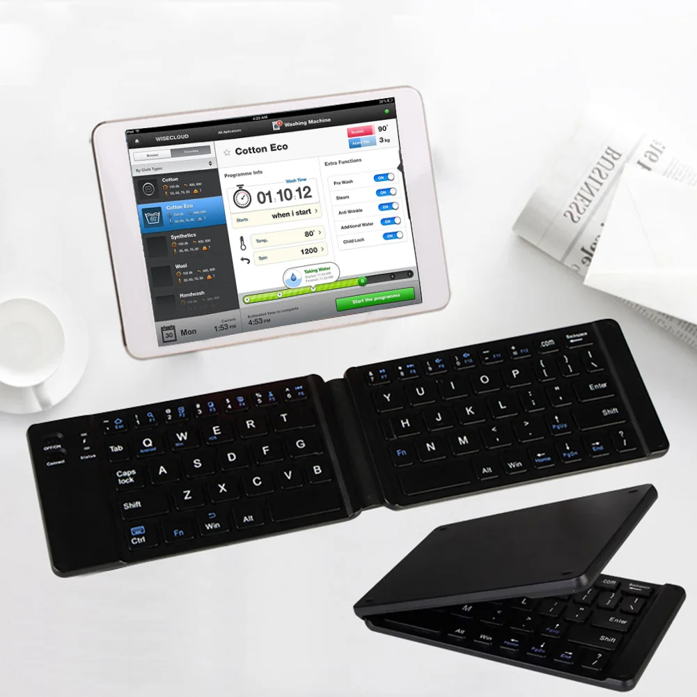 Светильник в виде планшета Bluetooth 3,0 телефон ноутбук беспроводной путешествия USB Перезаряжаемый Мини Универсальный компактный портативный клавиатура складная клавиатура