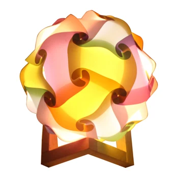 

Modern Chandelier Ceiling Pendant USB Cable Short Wooden Base Interlocking Home Decor DIY Jigsaw Lampshade Kit Led Bedroom