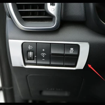

For KIA Sportage 4 QL KX5 2016 2017 2018 Car Headlamps Adjustment Switch Cover Trim Stainless steel auto accessories car styling