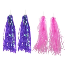 Хит, 4 шт., велосипед, Велоспорт, трехколесный велосипед, детский руль, растяжки, кисточки, 2 шт., розовый, 2 шт., фиолетовый