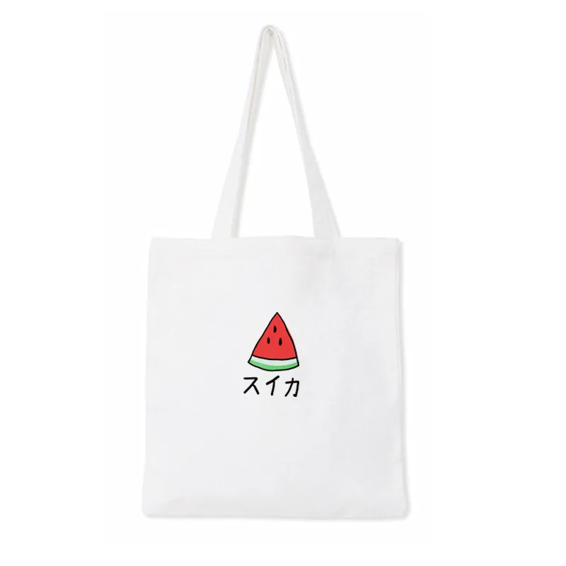 Корейский стиль свежий мультфильм арбуз рюкзак из холщовой ткани с принтом ручной экологически чистый мешок Taobao поставка товаров поколение