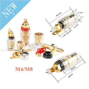 

Gold Plated Copper Banana Plug Connector 4mm Thread Medium Amplifier Speaker Spade Terminal Screw Binding Post Socket M4 M8