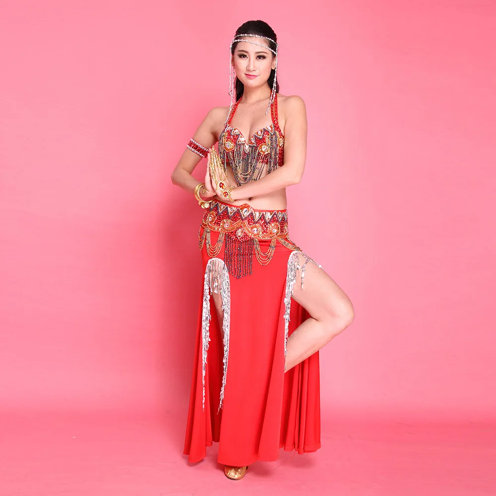 FEECOLOR Belly dance set, belly dance performance costume, belly dance costume suit, belly dance high-end costume