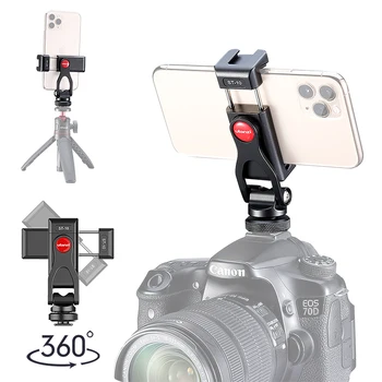 

Ulanzi ST-10 Dual Cold Shoe Phone Tripod Mount 360 Rotation Adjustable Vlog Camera DSLR Mount LED Light Microphone Stand