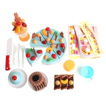 

75Pcs DIY Cutting Birthday Cake Children Educational Classic Toy Pretend Play 72XC