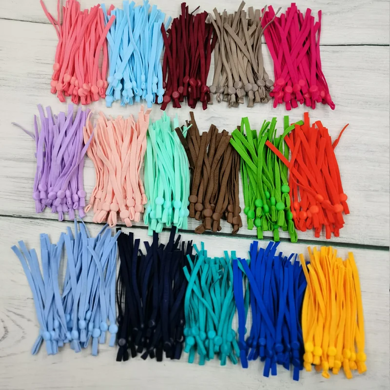 50/100pcs 5mm maschera regolabile cavo elastico con fibbia maschere elastiche Earloop cordino paraorecchie corda per fai da te fare forniture