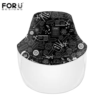 

FOURDESIGNS Mathematical Pttern Unisex Mask With Removable Protection Caps Fashion Black Tops Anti-fog Protection Bucket Hats