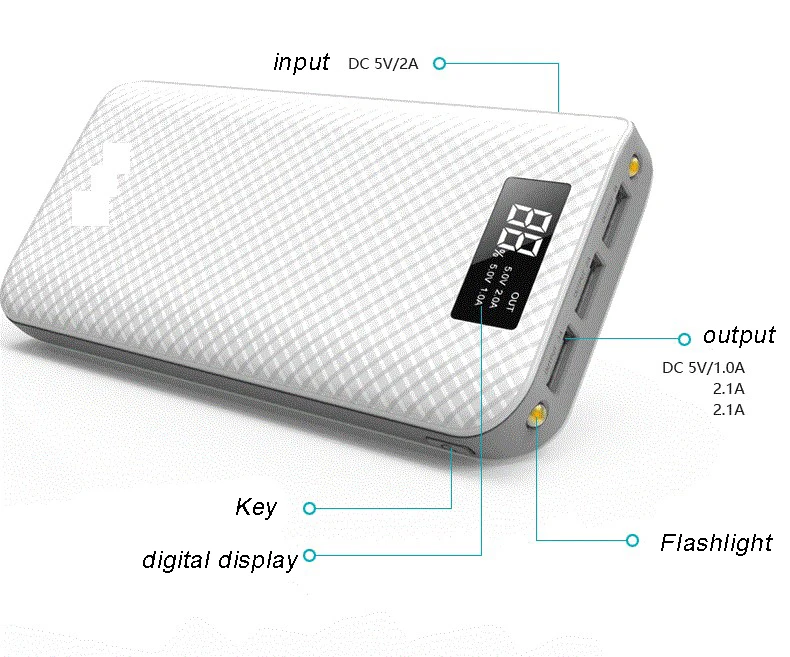 Портативное зарядное устройство 10000mAh батарея банка сотового телефона резервная батарея 5 V/2.1A литий-полимерная батарея три usb-порта для зарядки