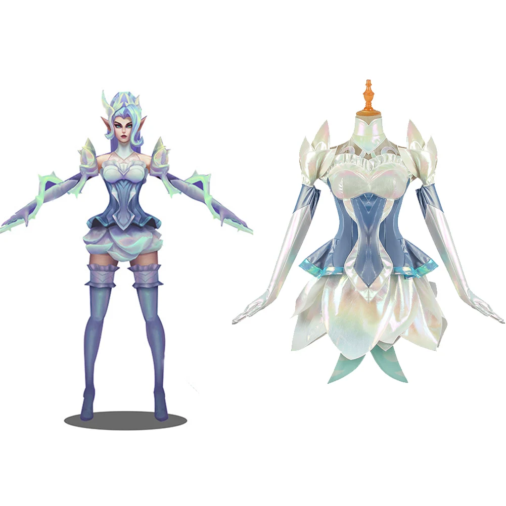 

Game LOL Zyra Crystal Rose Cosplay Costume Outfits Dress Uniform Halloween Carnival Suit