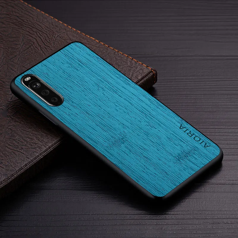 Luxury Bamboo Wood Pattern Leather Phone Cover Case