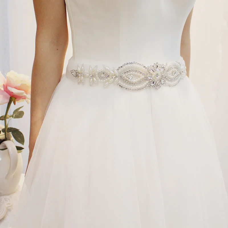 SLBRIDAL Свадебные аксессуары жемчуг свадебный пояс атласные Стразы вечернее платье для выпускного вечера пояс Свадебная лента пояс подружки невесты для женщин