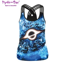 Женский спортивный жилет Черный Принт с дырками женские рубашки для йоги беговые бретели для бюста фитнес-футболки Крест Холтер майка Топы тренировочная блуза