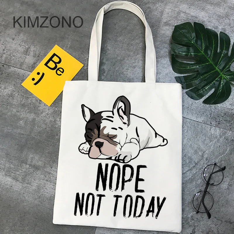 Jute-Bag French Bulldog Ecologicas-String Reusable Bolsas Grab