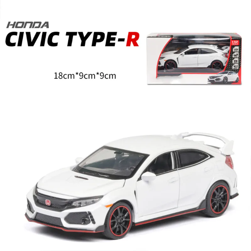 1:32 HONDA CIVIC TYPE-R литая модель автомобиля со звуковым светом, но без коллекции аккумуляторов или игрушек для детей Birhday подарки