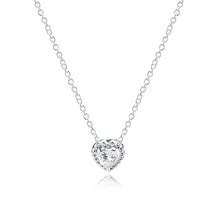 CKK серебро 925 ювелирные изделия Сверкающее Сердце ожерелье для женщин подарок кулон из стерлингового серебра
